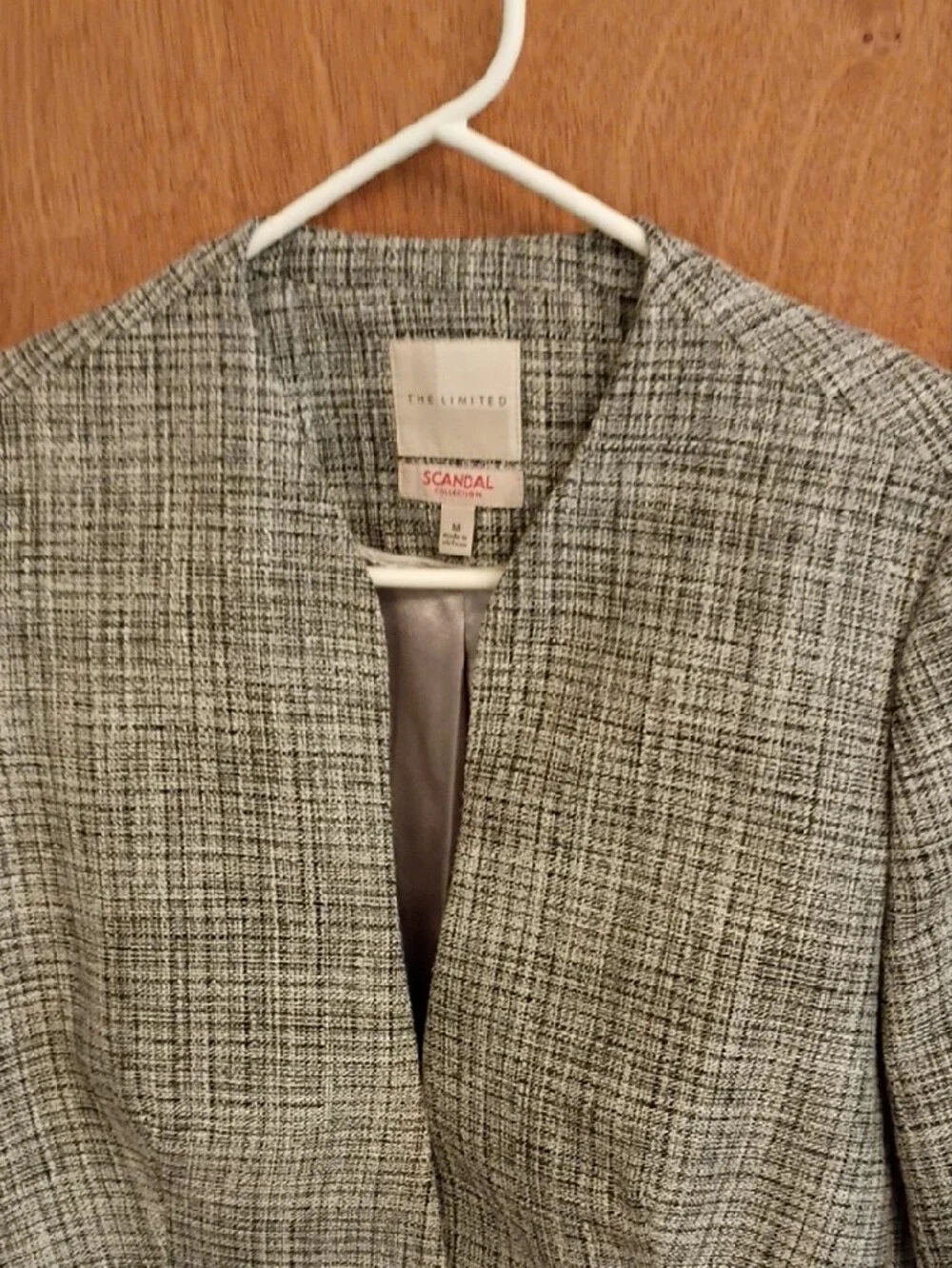 The Limited Gray Tweed One Button Blazer